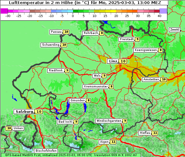 Temperatur, 3. 3. 2025