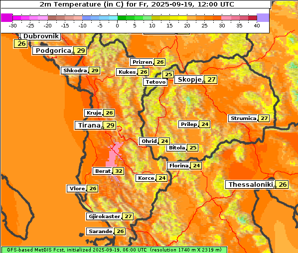 Temperatur, 19. 9. 2025