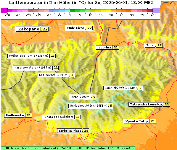Temperatur, 1. 6. 2025