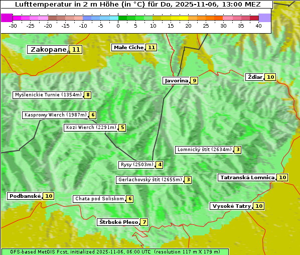 Temperatur, 6. 11. 2025