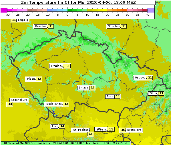 Temperatur, 6. 4. 2026