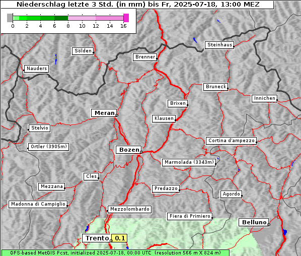 Niederschlag, 18. 7. 2025