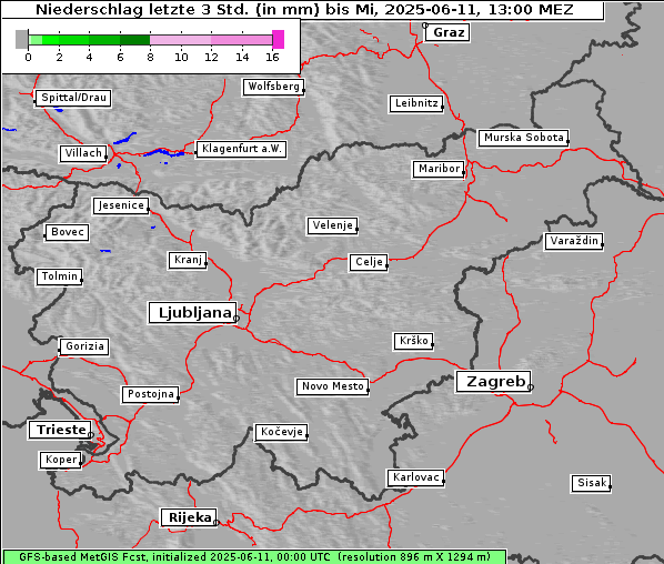 Niederschlag, 11. 6. 2025