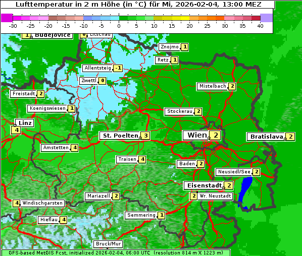 Temperatur, 4. 2. 2026