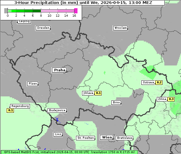 Niederschlag, 15. 4. 2026