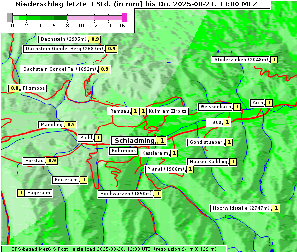 Niederschlag, 21. 8. 2025