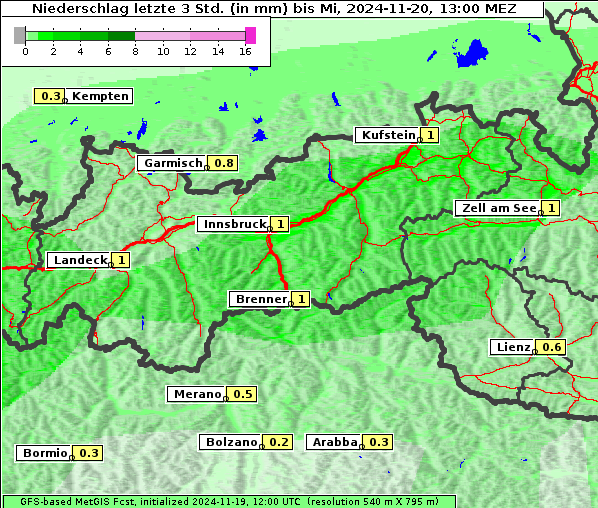 Niederschlag, 20. 11. 2024