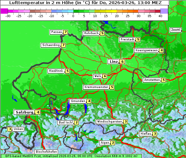 Temperatur, 26. 3. 2026