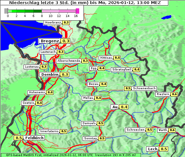 Niederschlag, 12. 1. 2026