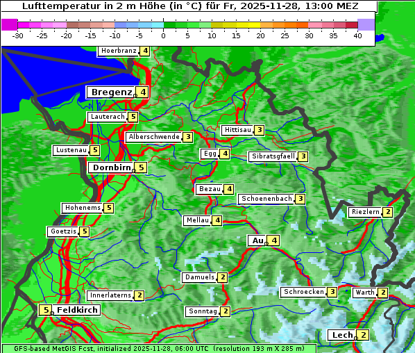 Temperatur, 28. 11. 2025