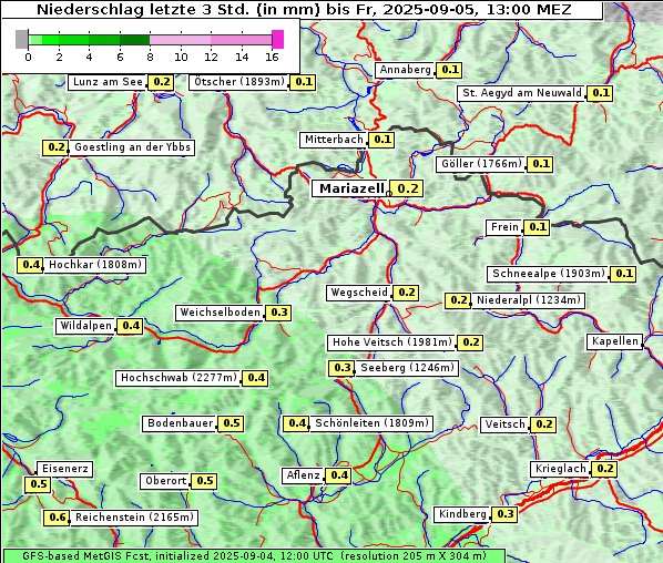 Niederschlag, 5. 9. 2025