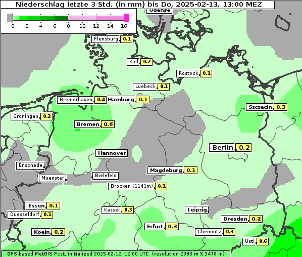 Niederschlag, 13. 2. 2025