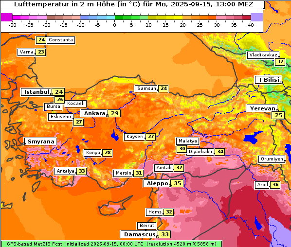 Temperatur, 15. 9. 2025