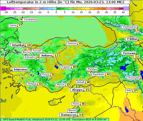 Temperatur, 23. 3. 2026