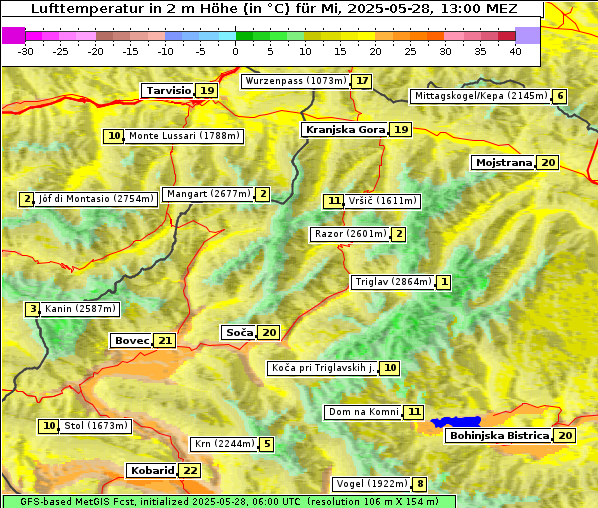 Temperatur, 28. 5. 2025
