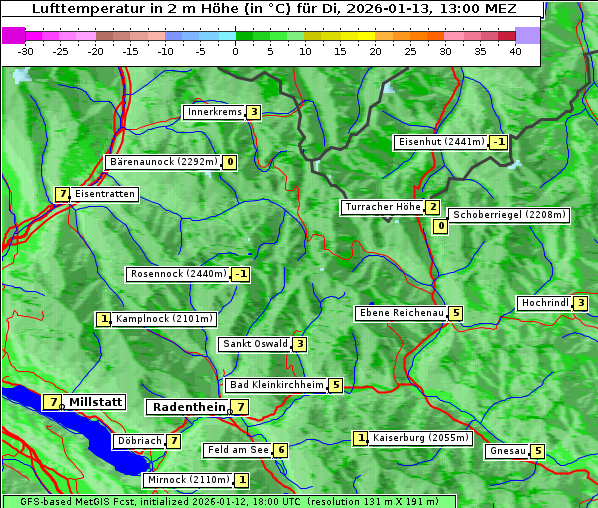 Temperatur, 13. 1. 2026