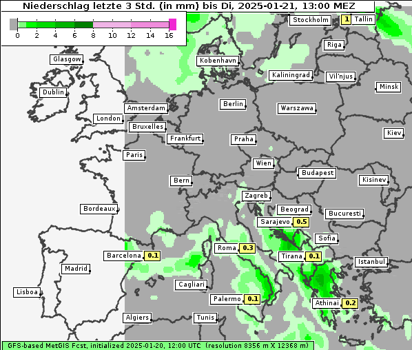 Niederschlag, 21. 1. 2025