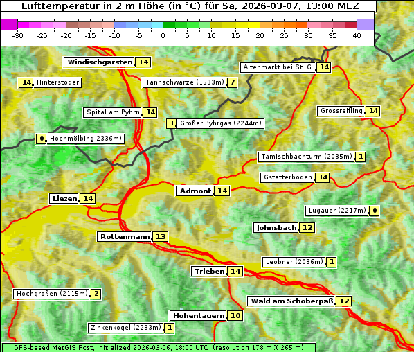 Temperatur, 7. 3. 2026