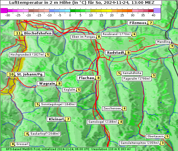 Temperatur, 24. 11. 2024