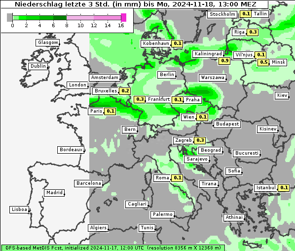 Niederschlag, 18. 11. 2024