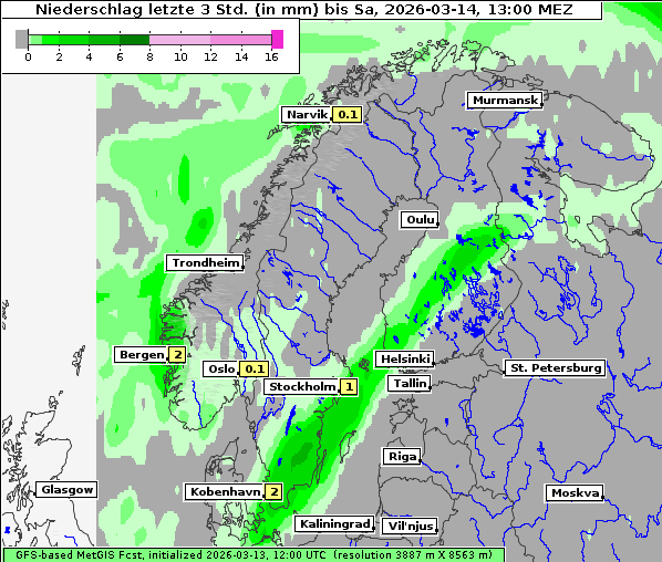 Niederschlag, 14. 3. 2026