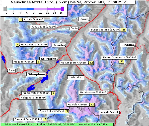 Neuschnee, 2. 8. 2025