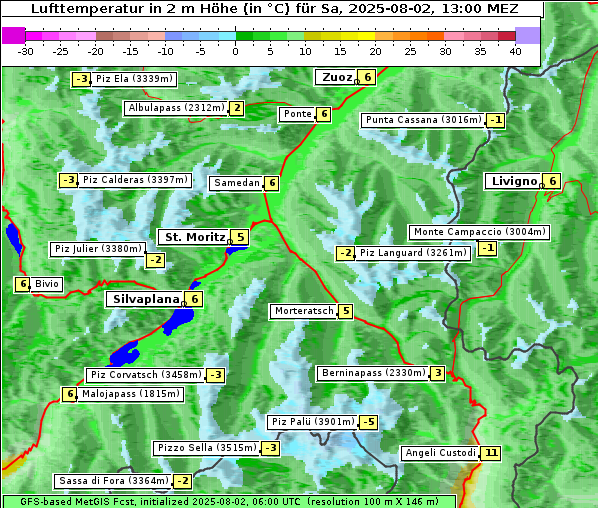 Temperatur, 2. 8. 2025