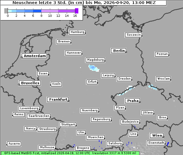 Neuschnee, 20. 4. 2026