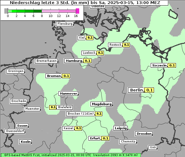 Niederschlag, 15. 3. 2025