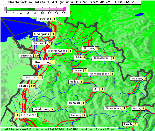 Niederschlag, 25. 5. 2025
