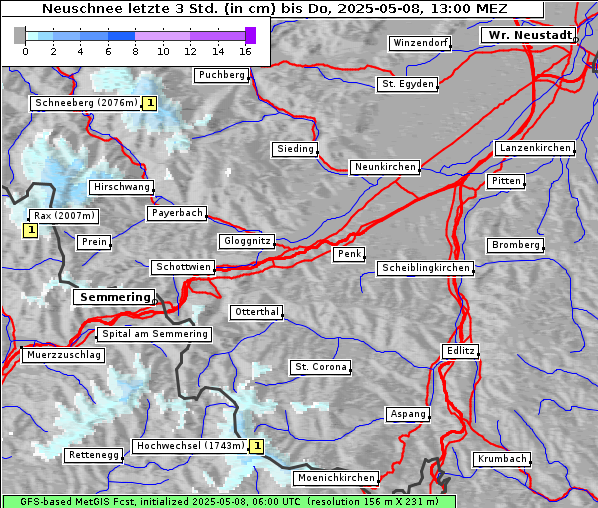 Neuschnee, 8. 5. 2025