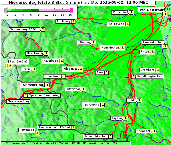 Niederschlag, 8. 5. 2025