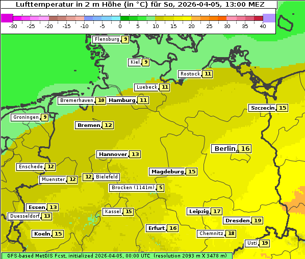 Temperatur, 5. 4. 2026