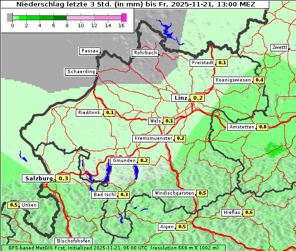 Niederschlag, 21. 11. 2025