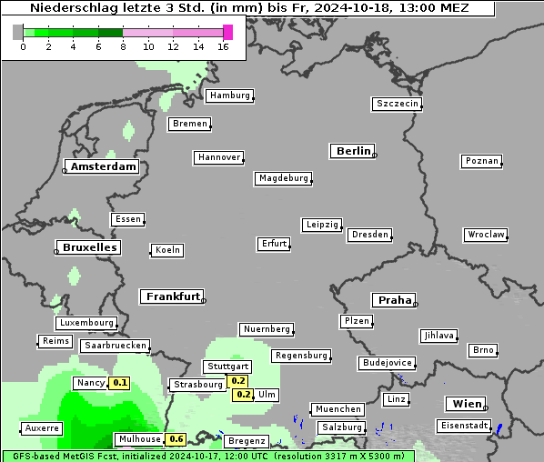 Niederschlag, 18. 10. 2024