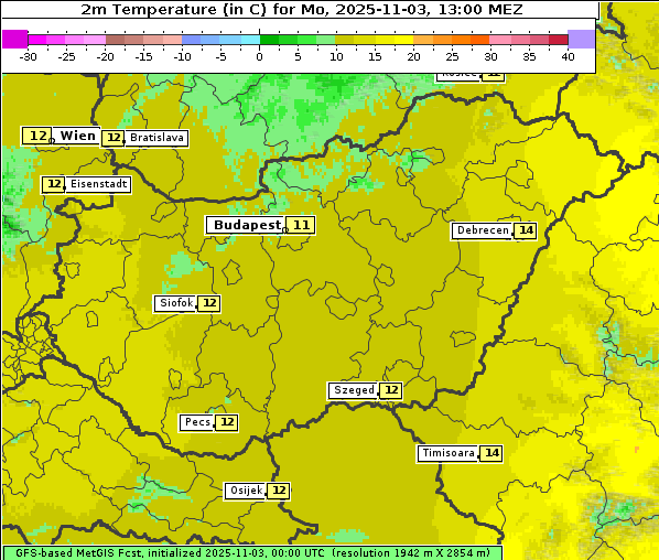 Temperatur, 3. 11. 2025