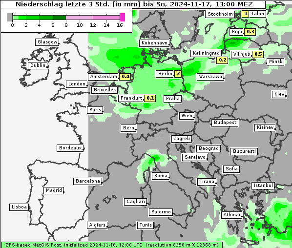 Niederschlag, 17. 11. 2024