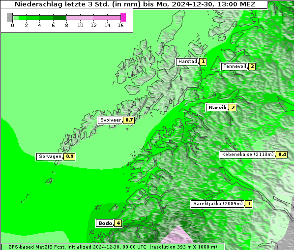 Niederschlag, 30. 12. 2024