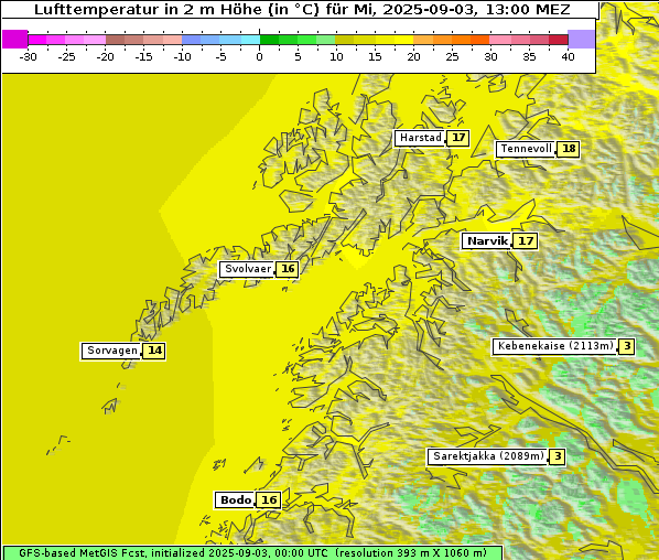 Temperatur, 3. 9. 2025