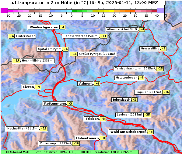 Temperatur, 11. 1. 2026