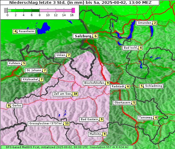 Niederschlag, 2. 8. 2025