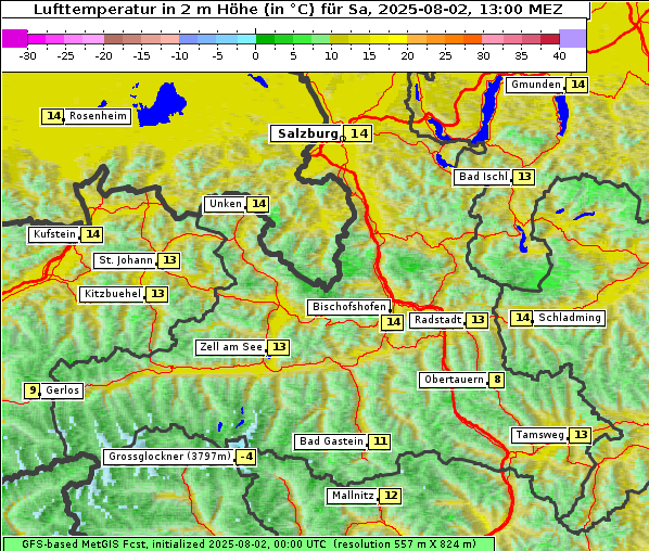 Temperatur, 2. 8. 2025