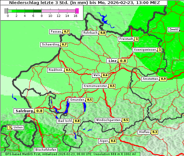 Niederschlag, 23. 2. 2026