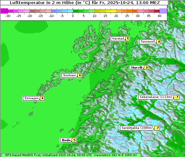 Temperatur, 24. 10. 2025