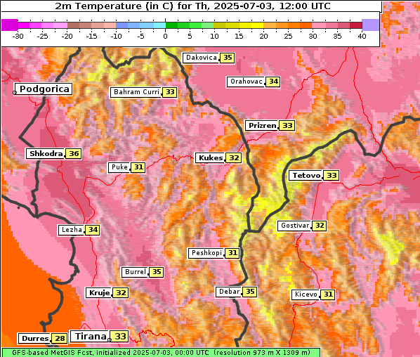 Temperatur, 3. 7. 2025