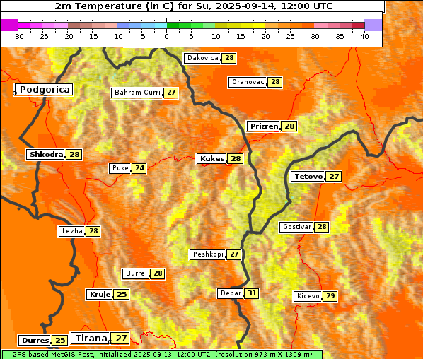 Temperatur, 14. 9. 2025