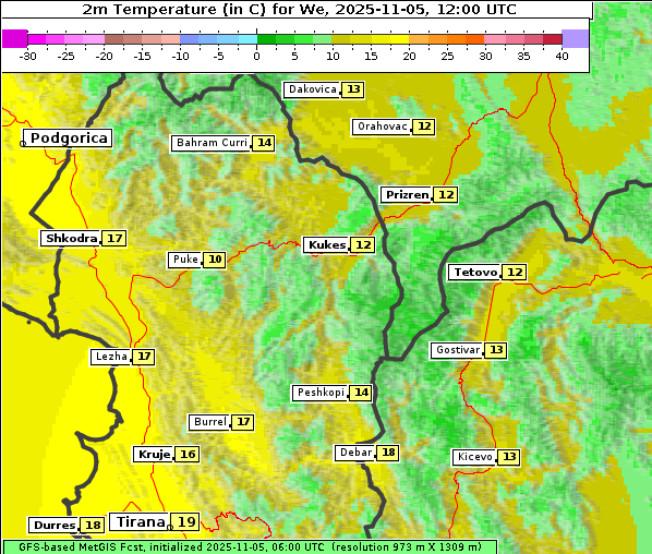 Temperatur, 5. 11. 2025