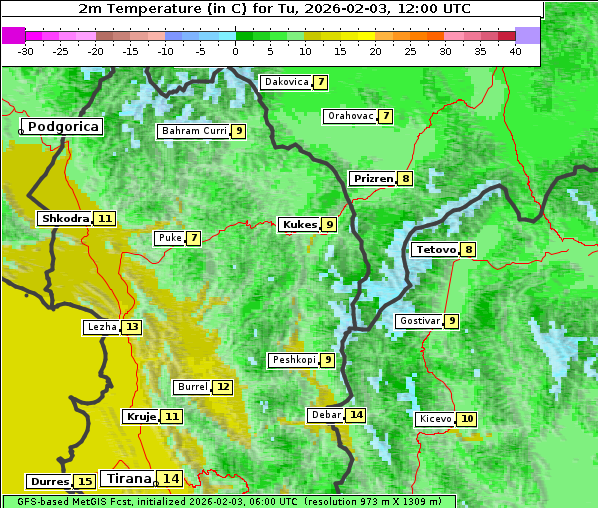 Temperatur, 3. 2. 2026