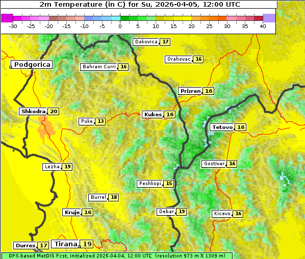Temperatur, 5. 4. 2026