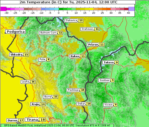 Temperatur, 4. 11. 2025